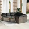 Image de vidaXL Ensemble de canapé de jardin avec stockage 9 pcs Gris polyrotin