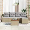Image de vidaXL Ensemble de canapé de jardin 6 pcs Beige et Gris clair
