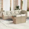 Image de vidaXL Ensemble de canapé de jardin 9 pcs Beige et crème polyrotin