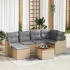 Image de vidaXL Ensemble de canapé de jardin 7 pcs Beige et Gris clair