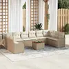 Image de vidaXL Ensemble de canapé de jardin 11 pcs Beige et crème polyrotin