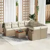 Image de vidaXL Ensemble de canapé de jardin 9 pcs Beige et crème polyrotin