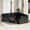 Image de vidaXL Ensemble de canapé de jardin avec stockage 9 pcs Noir polyrotin