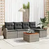 Image de vidaXL Ensemble de canapé de jardin avec stockage 6 pcs Gris polyrotin