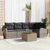 Image de vidaXL Ensemble de canapé de jardin avec stockage 6 pcs Gris polyrotin