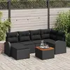 Image de vidaXL Ensemble de canapé de jardin avec stockage 7 pcs Noir polyrotin