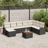 Image de vidaXL Ensemble de canapé de jardin 9 pcs Noir et Crème polyrotin