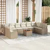 Image de vidaXL Ensemble de canapé de jardin 11 pcs Beige et crème polyrotin