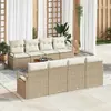 Image de vidaXL Ensemble de canapé de jardin 9 pcs Beige et crème polyrotin