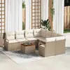 Image de vidaXL Ensemble de canapé de jardin 9 pcs Beige et crème polyrotin