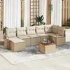 Image de vidaXL Ensemble de canapé de jardin 8 pcs Beige et crème polyrotin