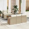 Image de vidaXL Ensemble de canapé de jardin 6 pcs Beige et crème polyrotin
