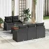 Image de vidaXL Ensemble de canapé de jardin avec stockage 6 pcs Noir polyrotin