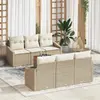 Image de vidaXL Ensemble de canapé de jardin 7 pcs Beige et crème polyrotin