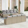 Image de vidaXL Ensemble de canapé de jardin 9 pcs Beige et Gris clair
