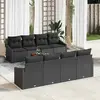 Image de vidaXL Ensemble de canapé de jardin avec stockage 9 pcs Noir polyrotin