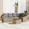 Image de vidaXL Ensemble de canapé de jardin 6 pcs Beige et Gris clair