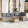 Image de vidaXL Ensemble de canapé de jardin 7 pcs Beige et Gris clair