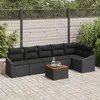 Image de vidaXL Ensemble de canapé de jardin avec stockage 7 pcs Noir polyrotin