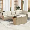 Image de vidaXL Ensemble de canapé de jardin 9 pcs Beige et crème polyrotin