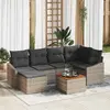 Image de vidaXL Ensemble de canapé de jardin avec stockage 7 pcs Gris polyrotin