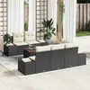Image de vidaXL Ensemble de canapé de jardin 6 pcs Noir et Crème polyrotin