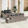 Image de vidaXL Ensemble de canapé de jardin avec stockage 6 pcs Gris polyrotin