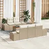 Image de vidaXL Ensemble de canapé de jardin 6 pcs Beige et crème polyrotin