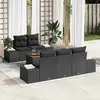 Image de vidaXL Ensemble de canapé de jardin avec stockage 6 pcs Noir polyrotin