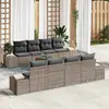 Image de vidaXL Ensemble de canapé de jardin avec stockage 9 pcs Gris polyrotin
