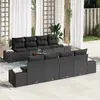 Image de vidaXL Ensemble de canapé de jardin avec stockage 9 pcs Noir polyrotin