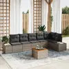 Image de vidaXL Ensemble de canapé de jardin avec stockage 7 pcs Gris polyrotin