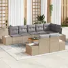 Image de vidaXL Ensemble de canapé de jardin 9 pcs beige et gris clair