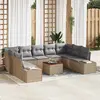 Image de vidaXL Ensemble de canapé de jardin 10 pcs beige et gris clair