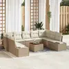 Image de vidaXL Ensemble de canapé de jardin 10 pcs Beige et blanc
