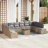 Image de vidaXL Ensemble de canapé de jardin 11 pcs beige et gris clair