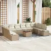 Image de vidaXL Ensemble de canapé de jardin 11 pcs Beige et blanc