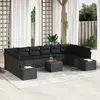 Image de vidaXL Ensemble de canapé de jardin avec stockage 11 pcs Noir