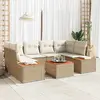 Image de vidaXL Ensemble de canapé de jardin 7 pcs Beige Poly rotin