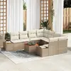 Image de vidaXL Ensemble de canapé de jardin 9 pcs Beige Poly rotin