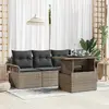 Image de vidaXL Ensemble de canapé de jardin 5 pcs Gris Poly Rattan