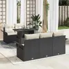 Image de vidaXL Ensemble de canapé de jardin 6 pcs Noir Poly Rattan