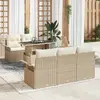 Image de vidaXL Ensemble de canapé de jardin 6 pcs Beige Poly Rattan
