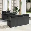 Image de vidaXL Ensemble de canapé de jardin 6 pcs Noir Poly Rattan
