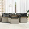 Image de vidaXL Ensemble de canapé de jardin 7 pcs Gris clair Poly rotin