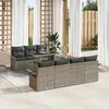 Image de vidaXL Ensemble de canapé de jardin 8 pcs Gris Poly Rattan