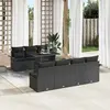 Image de vidaXL Ensemble de canapé de jardin 8 pcs Noir Poly Rattan