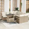 Image de vidaXL Ensemble de canapé de jardin 9 pcs Beige Poly Rattan