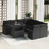 Image de vidaXL Ensemble de canapé de jardin 9 pcs Noir Poly Rattan