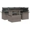 Image de vidaXL Ensemble de canapé de jardin avec coussin 5 pcs Gris Poly rotin